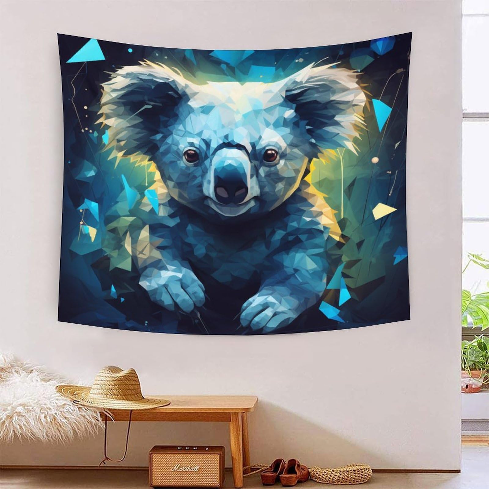 Tapisserie Murale Koala 3D Effet Tissu - 70x100 Cm, Décoration Chambre, Salon, Serviette De Plage - 3