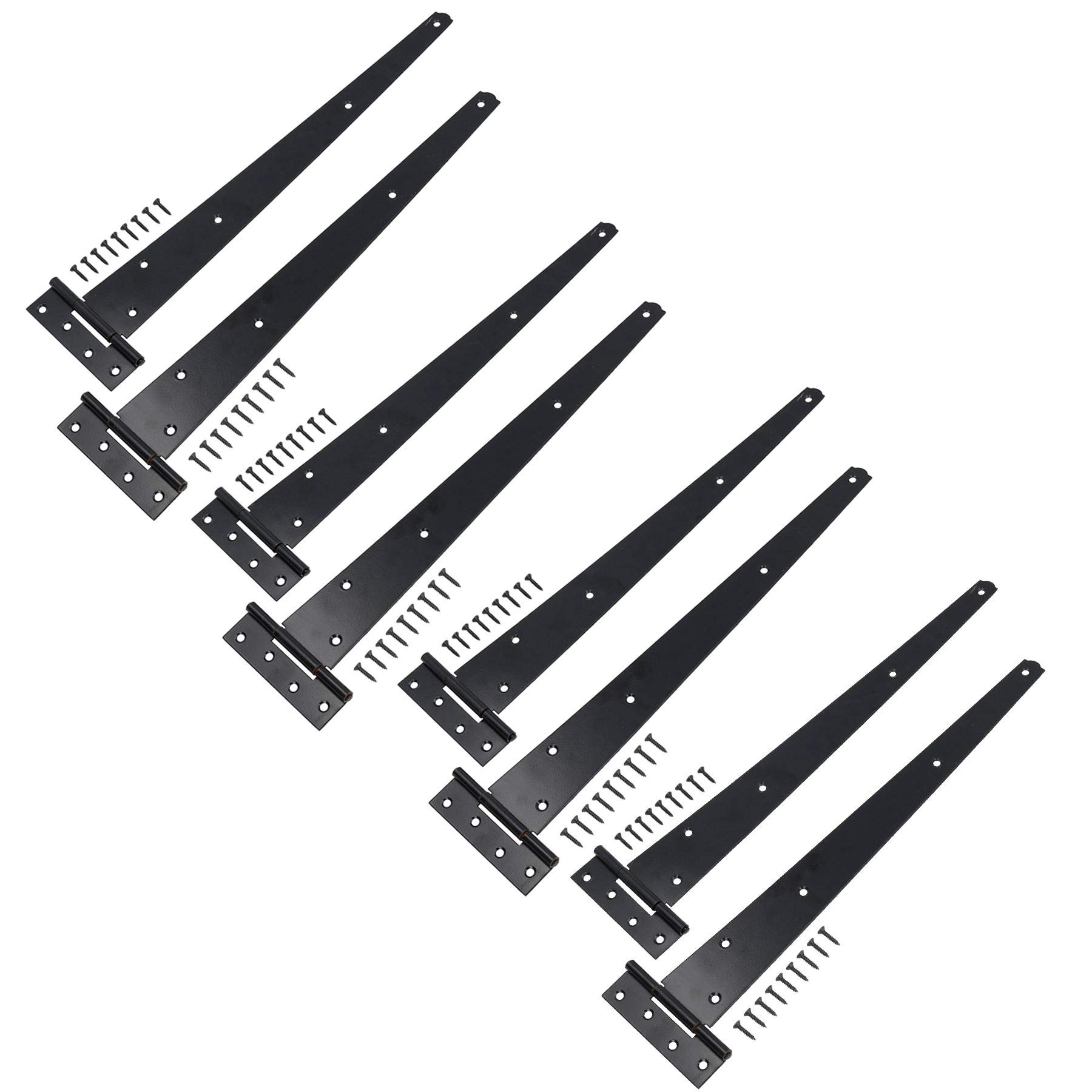 18” (450mm) Heavy Duty T Tee Hinges for Doors + Gates with Fixing Screws 8pc