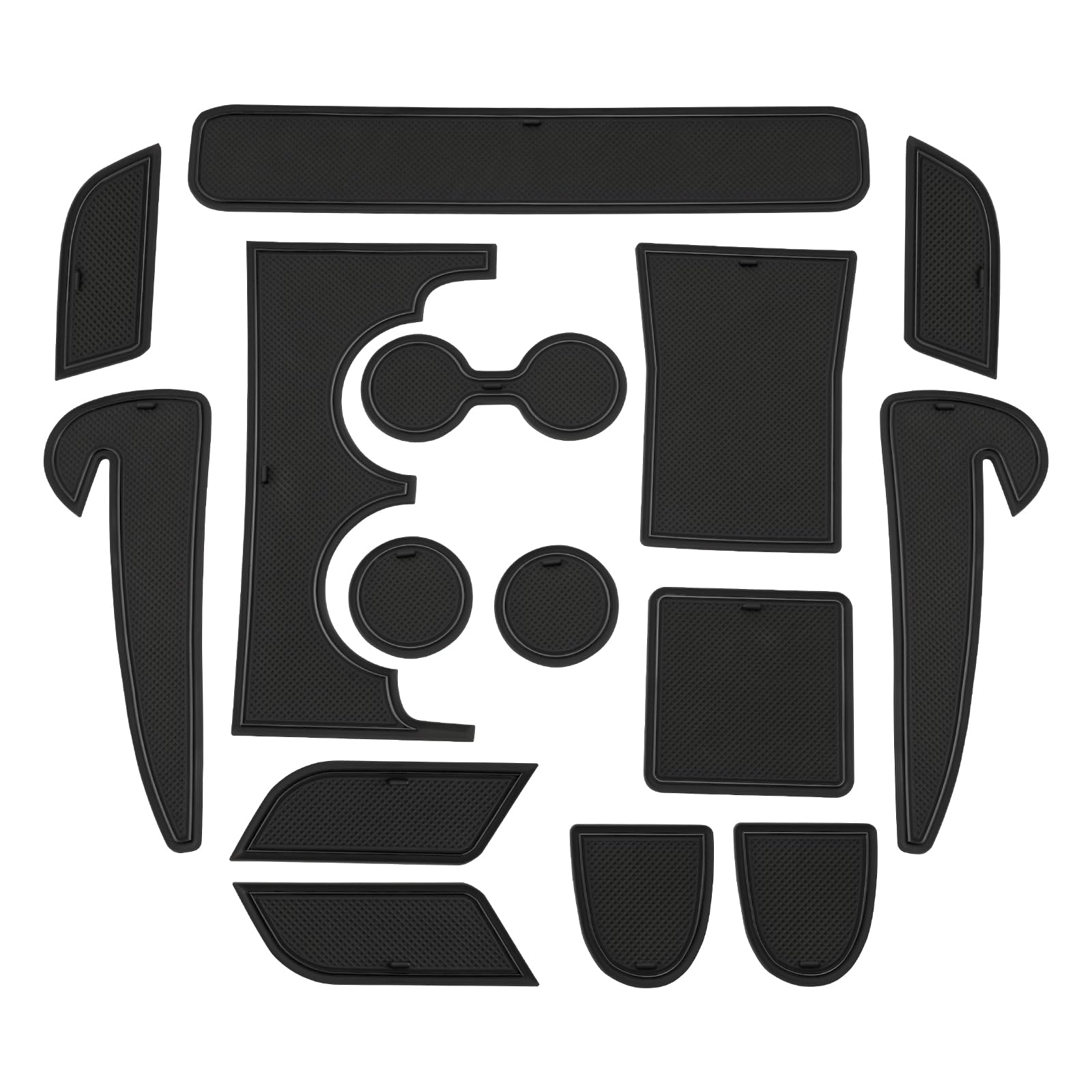 GAFAT Compatible avec Hyundai Kona SX2 Hybird (Essence-Électronique) 2024 2025 2026 Tapis Antidérapants, Kona 2025 Tapis en Caoutchouc, Console Centrale, Couture de Porte, Kona SX2 Accessoires (Noir)