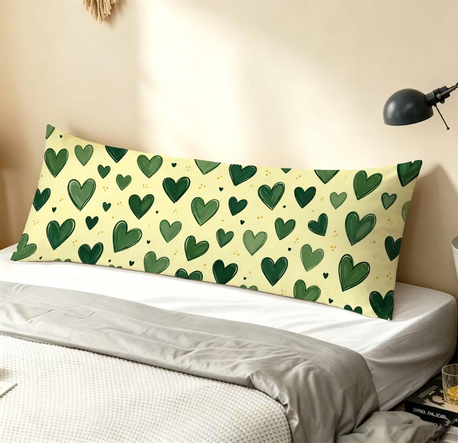 Amore-2 Federe Cuscino Letto 50 x 150 cm, Grande Cuscini per Divano Lino, | Doppia Faccia Stampa, Nero-2 Fodera per Cuscino Decorativa, con Cerniera, Cuscino per Dormire Sul Fianco j-2