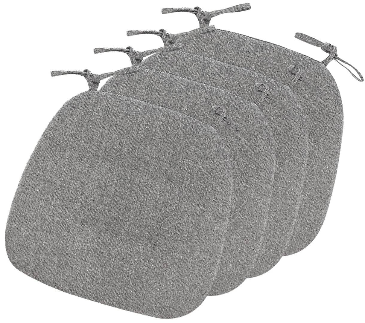EORNOW (Set Of 1/2/4/6) Dining Chair Cushion With Ties, Horseshoe Shape Kitchen Seat Cushion, Dining Room Chair Pads, Double-Sided Can Be Used (Color : Black, Size : 43x41cm(Set Of 4))