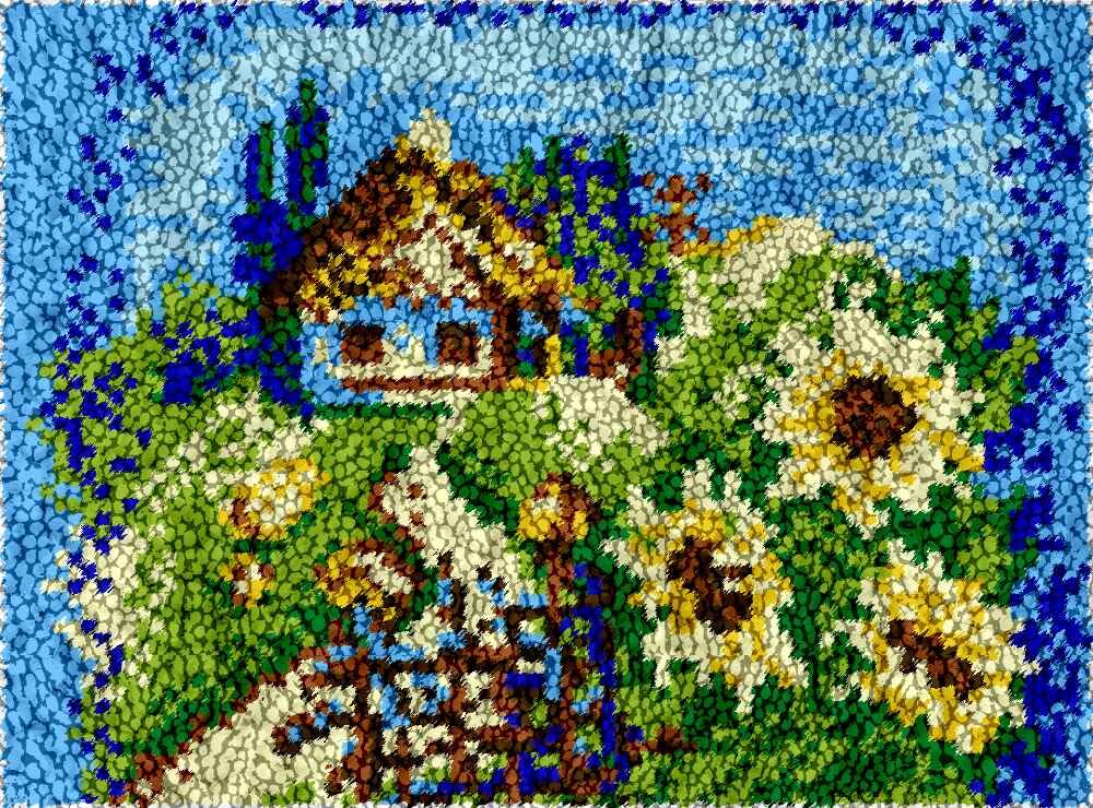 Kits de alfombras con gancho de pestillo de girasol para decorar habitaciones infantiles
