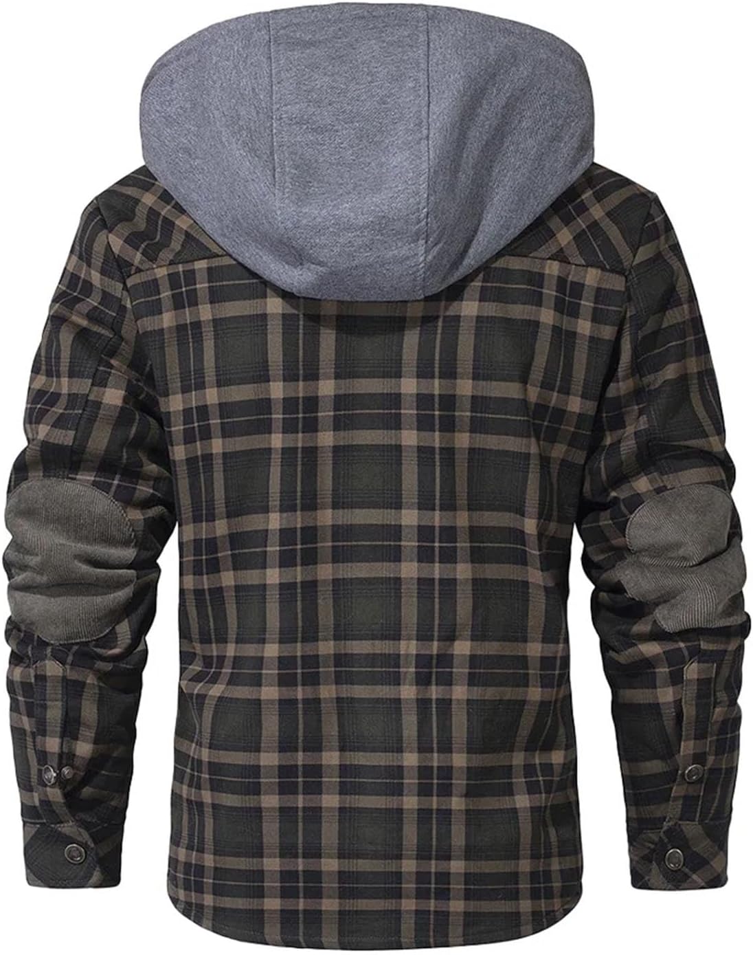 Men's Soft Fleece Plaid Jacket Warm Outdoor Casual Shirt Style Button Coat