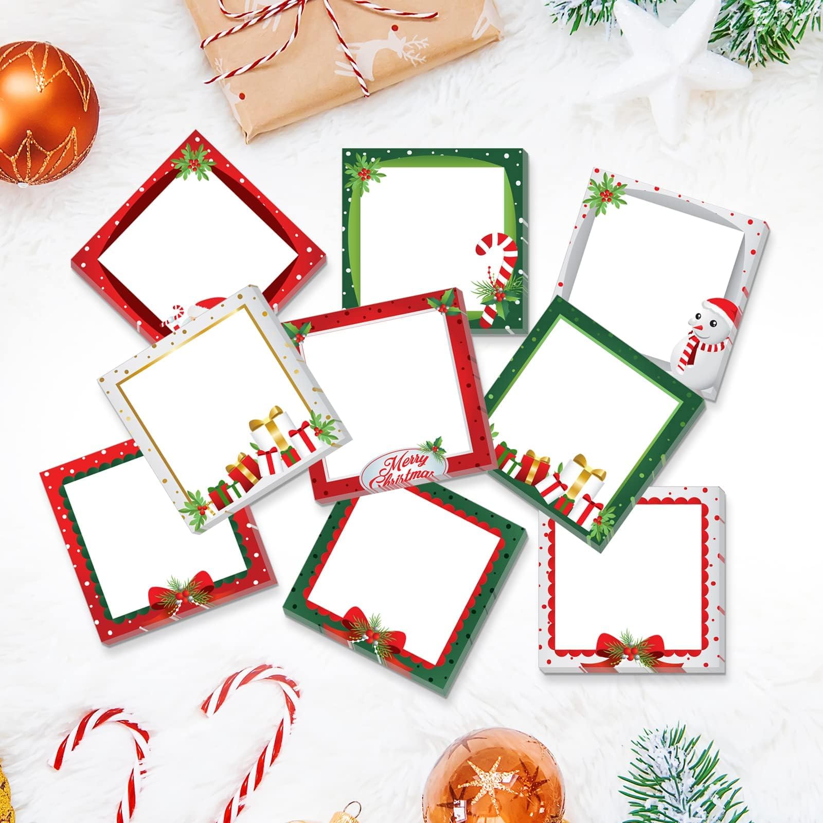 9 Stück Weihnachten Haftnotizen Weihnachten Design Selbstklebende Notizblöcke Winter Haftnotizen für Schule Büro Home Supplies Studenten Lehrer Geschenke
