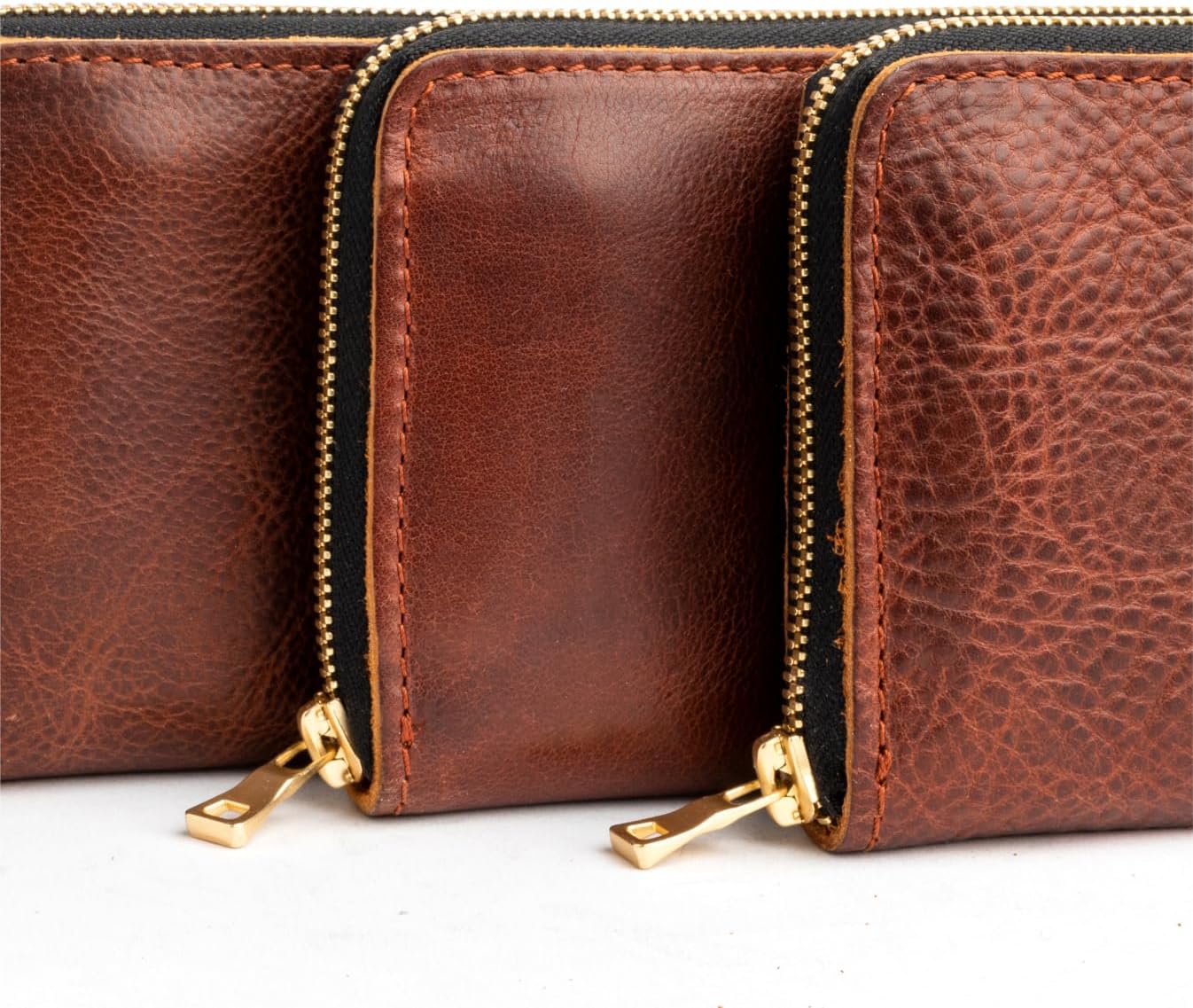 Portland Leather Goods Women's Accordion Zip Wallet – Handcrafted in Durable, Full-Grain Leather – 8 Card Slots & Secure Zippered Pocket – Nutmeg - Image 8