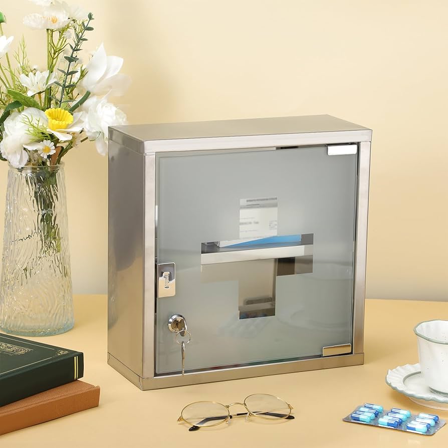 Amazon.com: Timgle First Aid Wall Cabinet with Lock Medicine Wall