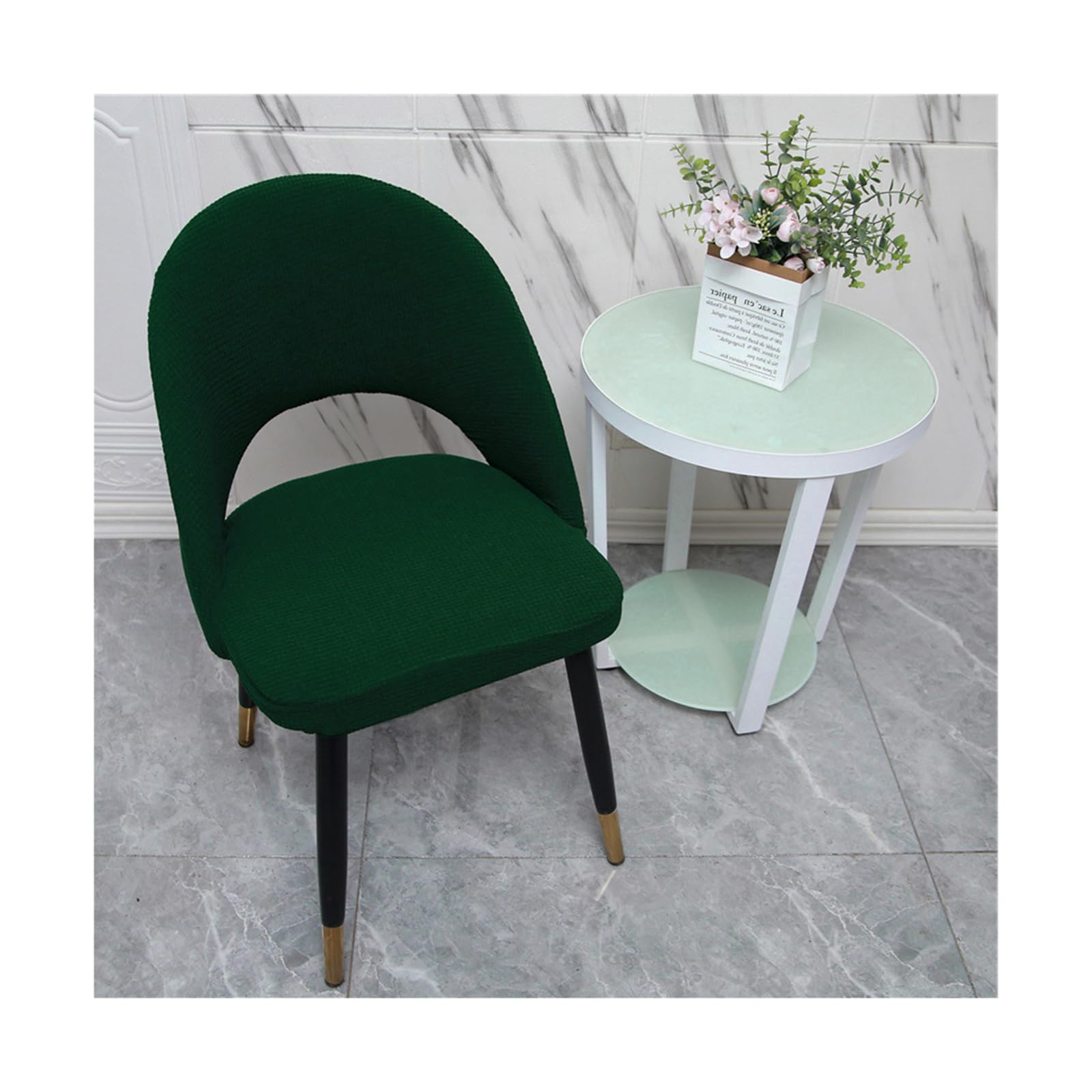 Housse de chaise de salle à manger incurvée extensible lot de 4
