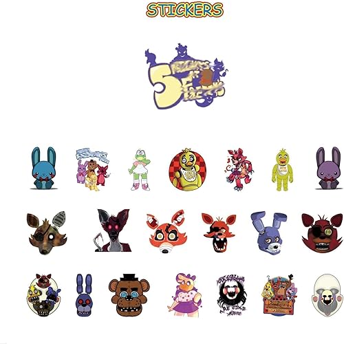 Miniatura 4 de Juego de 108 piezas de suministros de fiesta de Five Nights, incluye pancarta de feliz cumpleaños, decoración de pastel, fondo, remolinos colgantes,