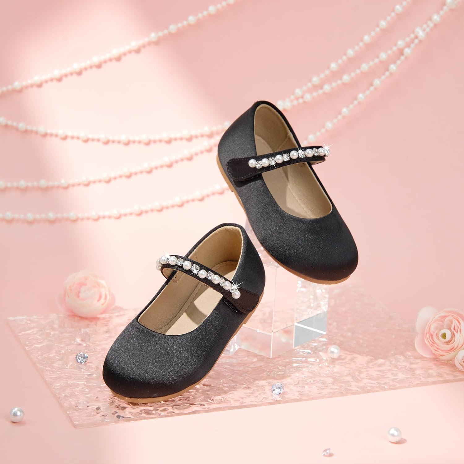 Flaryzone Toddler/Little Girls' Ballerina Flat Mary Jane Princess Dress Shoes - Wedding School Party - Image 4