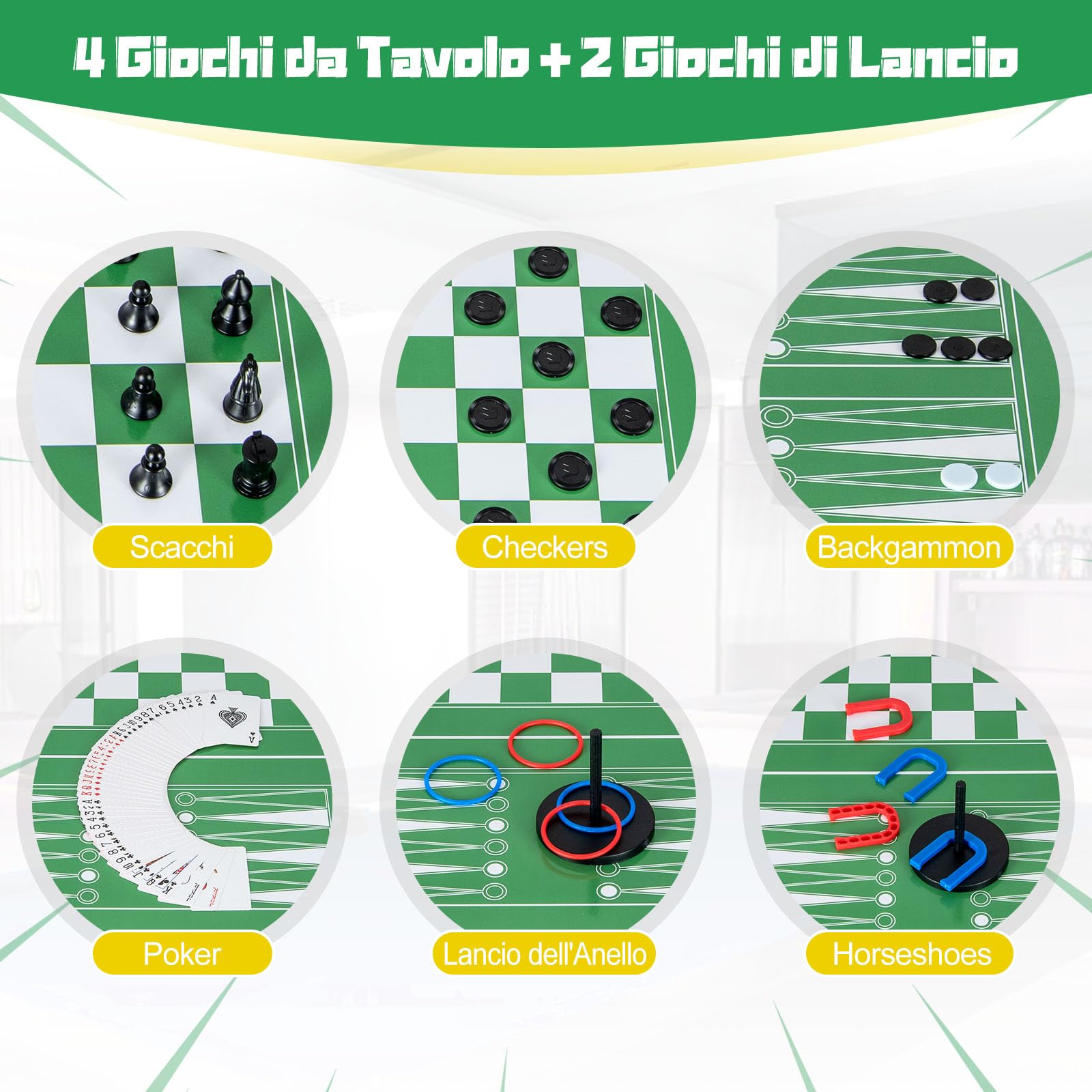 RELAX4LIFE 12 IN 1 Tavolo da Gioco Multifunzionale, Set da Tavolo Multigioco Calcio Balilla Ping Pong Air Hockey Scacchi Bowling, per Casa Ufficio Bar