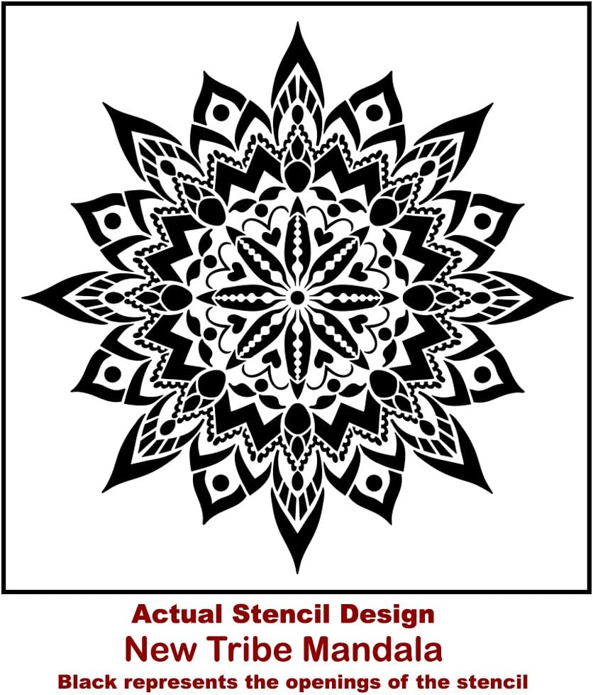 New Tribe Mandala Stencil for Walls – Wall Stencil Mandala – Reusable Stencil Better Than Mandala Decal – Laser Cut Mandala Template for Painting – Mandala Painting Stencil for Easy décor (30")