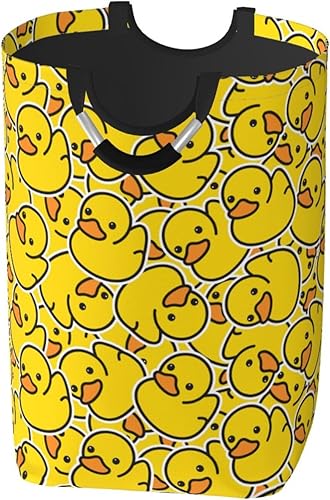 Cesta de almacenamiento de patos de goma con diseño de patos de dibujos animados amarillos, cesta organizadora de ropa, juguetes para el hogar,