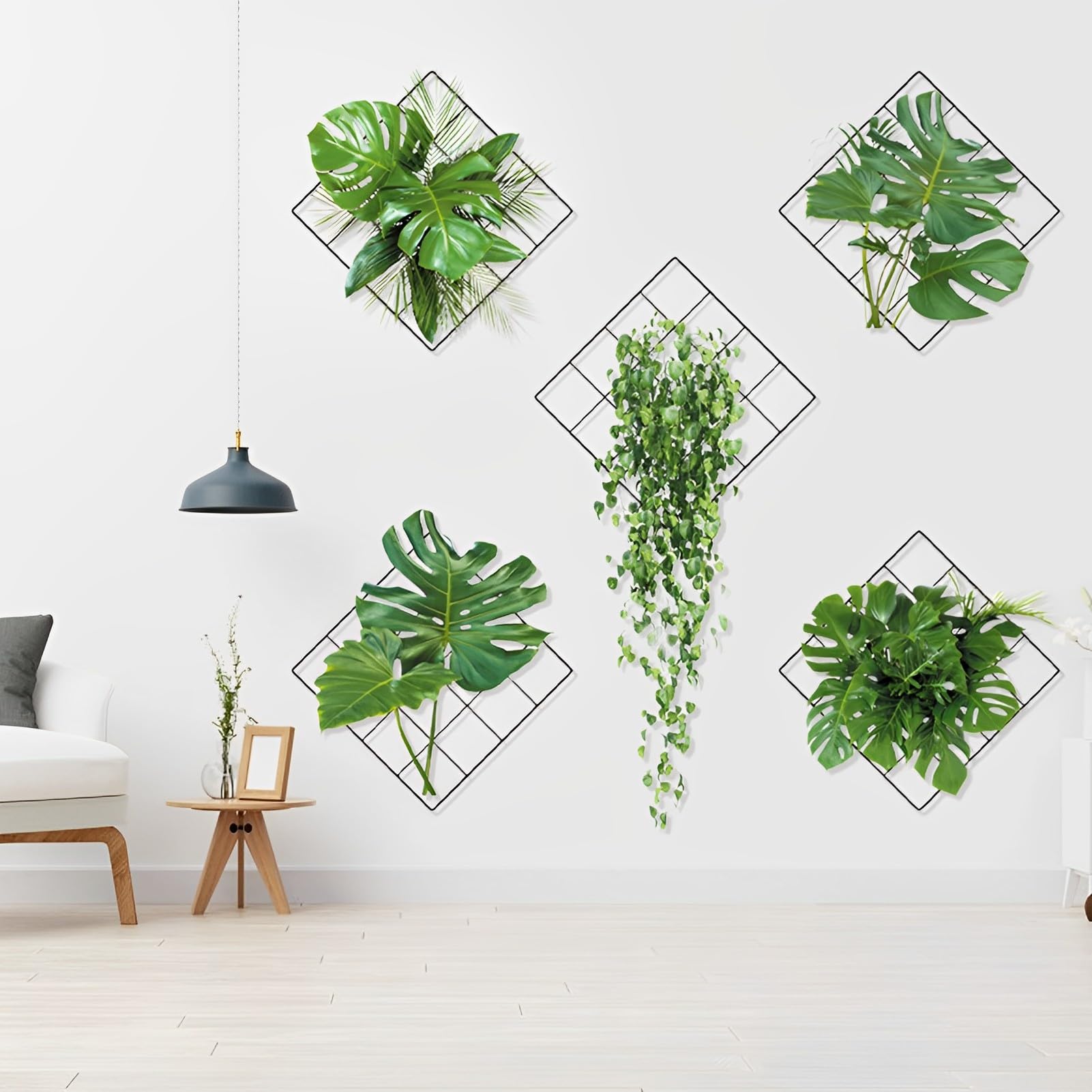 WGCHAIE Stickers Muraux 3D Plantes Vertes - Autocollants Plantes Suspendues Pour Chambre, Salon Et Bureau