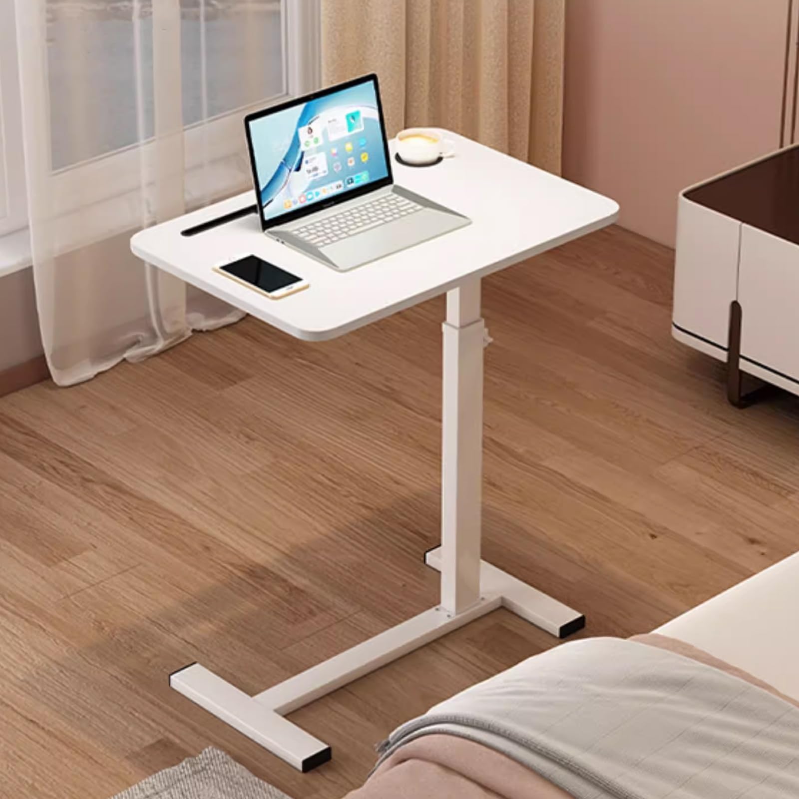 Scrivania Regolabile In Altezza Con Piano Inclinabile E Mensole Portaoggetti, Scrivania Mobile Da Stare In Piedi