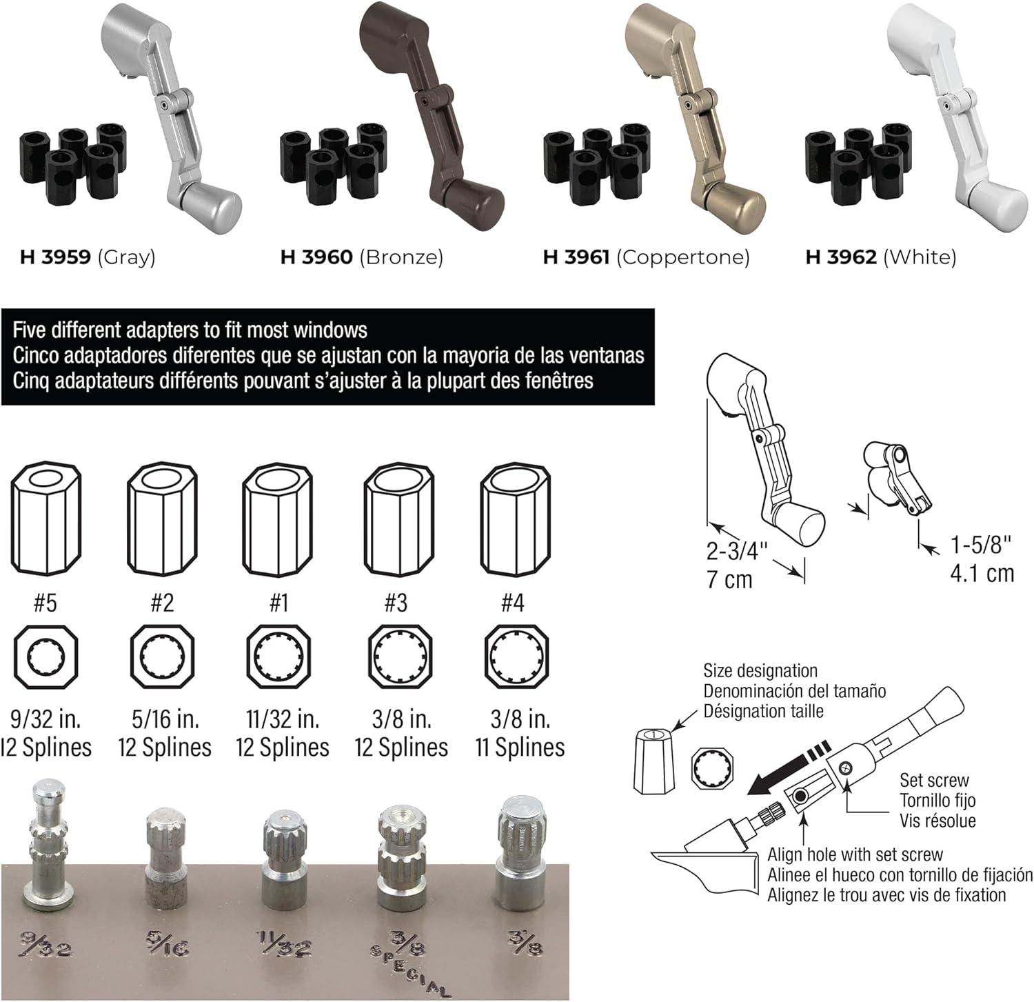 Prime-Line H 3962 Universal, Diecast, White, Folding Crank Handle for Casement Windows (Single Pack)