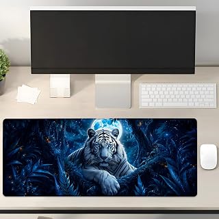 English Bulldog Floral Mouse Pad Gifts 31.5" x 11.8", Non-Slip Rubber Base MousePads for Computers Laptop School Office Home Accessories Decor, Mouse Pad, Keyboard Desk Mat