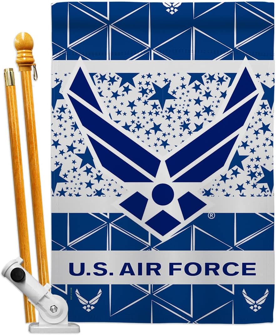 Air Force House Flag Set Armed Forces USAF United State American Military Veteran Retire Official Small Decorative Gift Yard Banner Double-Sided Made in USA 28 X 40