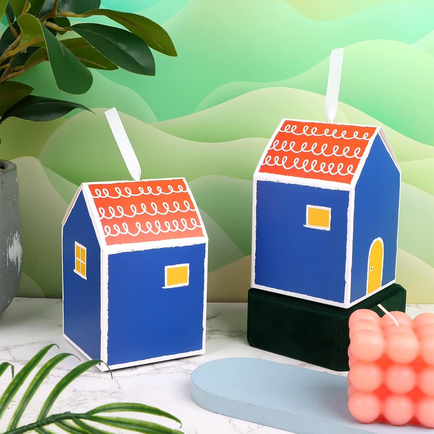 Haomian 20 Pcs House Shaped Gift Boxes House Boxes for Treats Treat Holders image 5