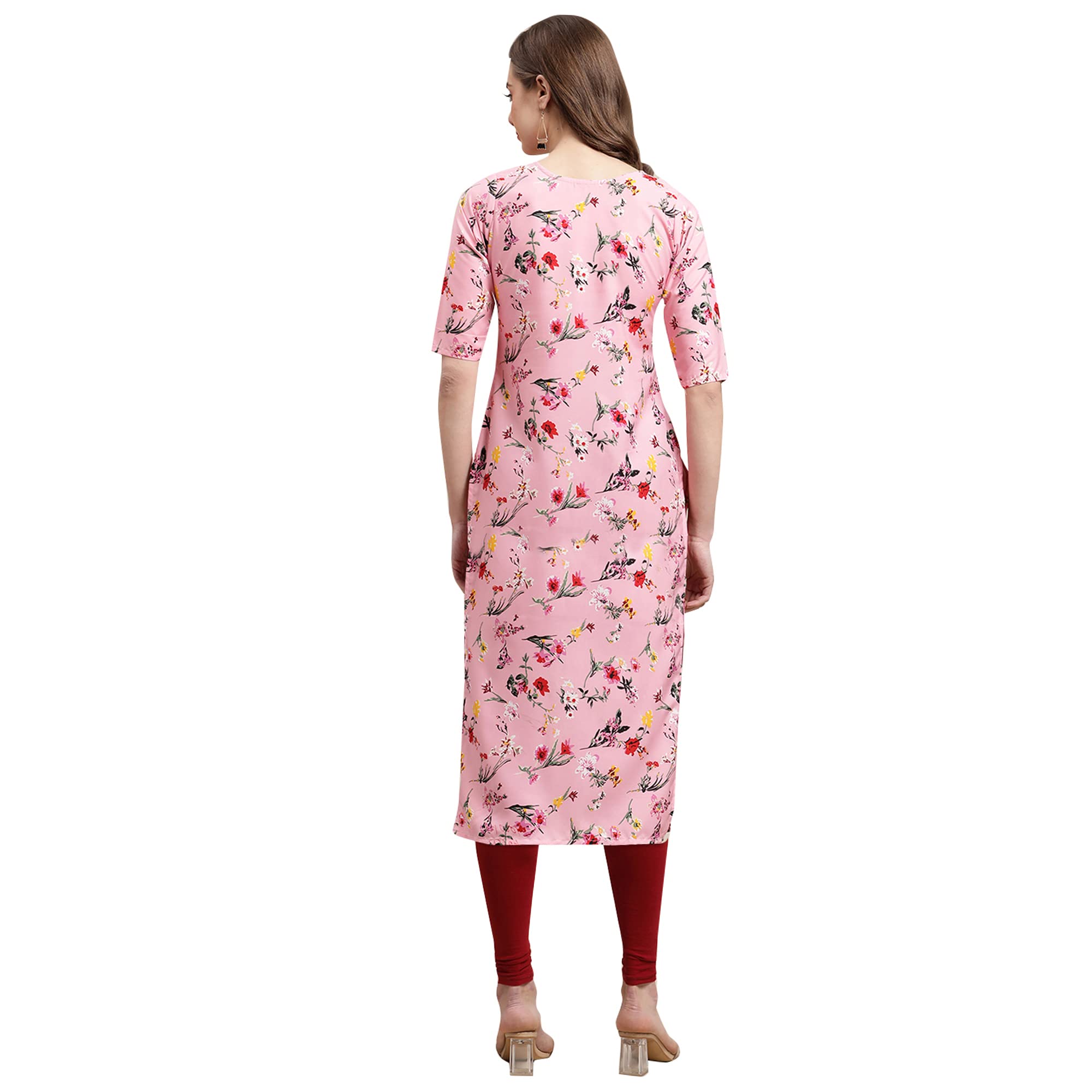 Pinkmint Women's Crepe Digital Print Straight Kurta Pack Of 6