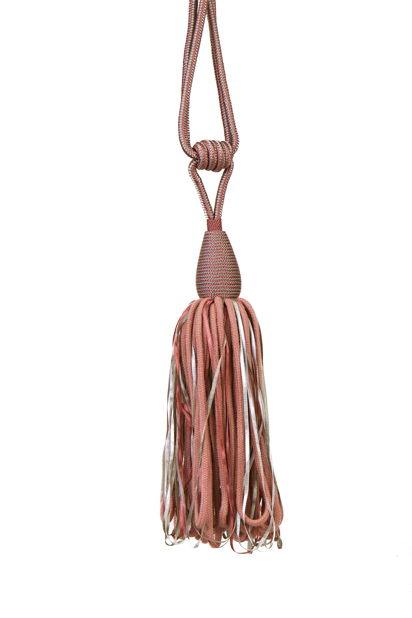 Tie Backs Curtain - Calla, Tassel Curtain Rope Tieback Single (Coral)