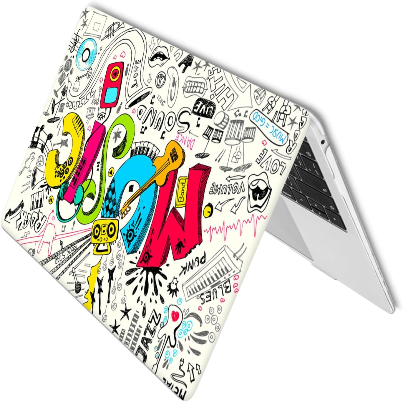 Hard Shell Cover Compatible with MacBook Air 13.6 inch Case 2024-2022 Release M3 A3113 M2 A2681 with Liquid Retina Display, Laptop Protective Plastic Shell Case & Keyboard Cover - Music