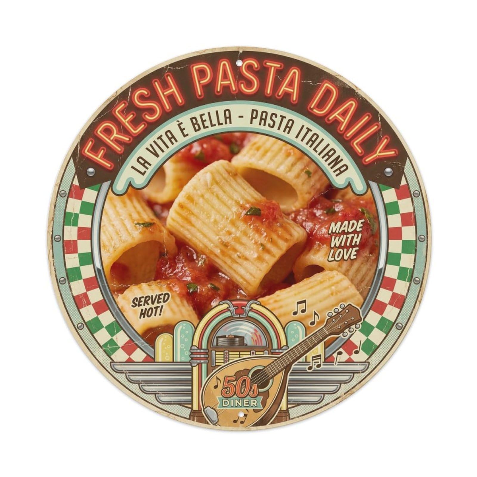 Restaurant Cuisine Pasta Classic Italy Travel Metal Tin Sign