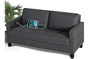 STHOUYN 56 W Fabric Loveseat Sofa with 2 USB