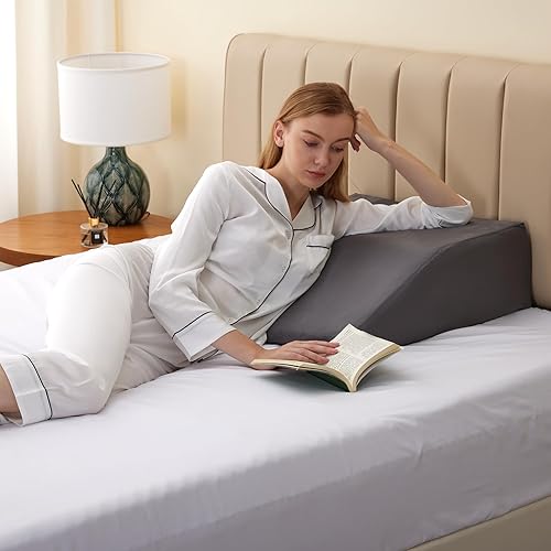 Miniatura 8 de Bedluxe Almohadas de elevación de piernas, almohadas de piernas para dormir, parte superior de espuma viscoelástica de gel refrescante, almohada de