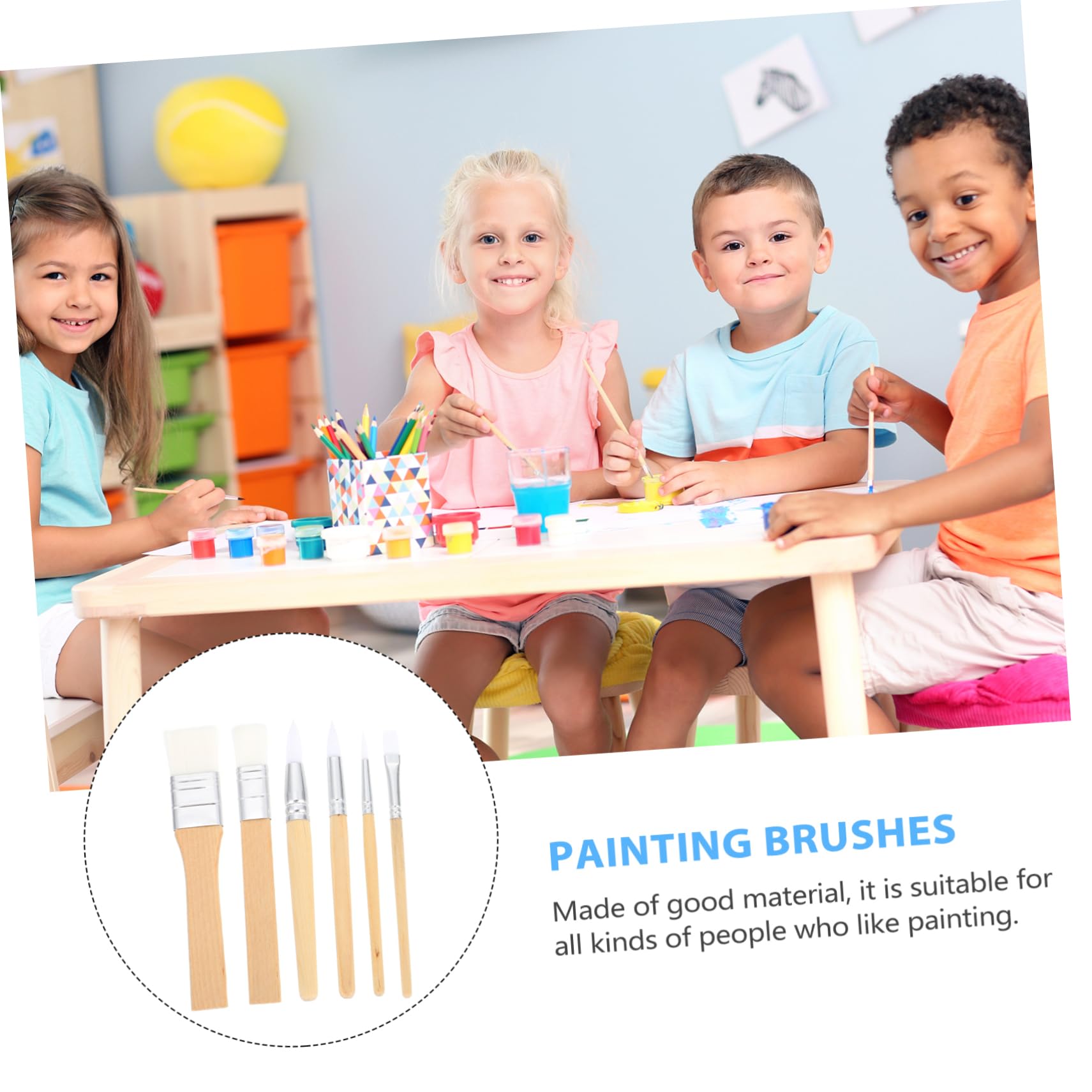 Holibanna 6pezzi Pennello Per Acquerello Con Setole Lana Set Per Pittura Ad Acquerello Olio Strumento Per Principianti e Hobbyisti Comodo e Facile Da Usare