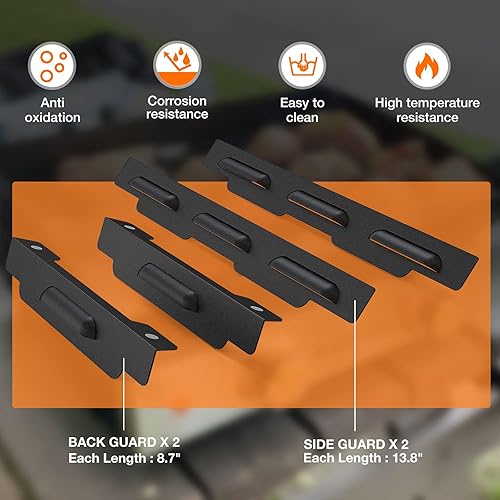 Miniatura 7 de MeWeBlue 5018 - Protectores de viento magnéticos de acero inoxidable 5018 protegen el calor de la llama compatible con la capucha color negro