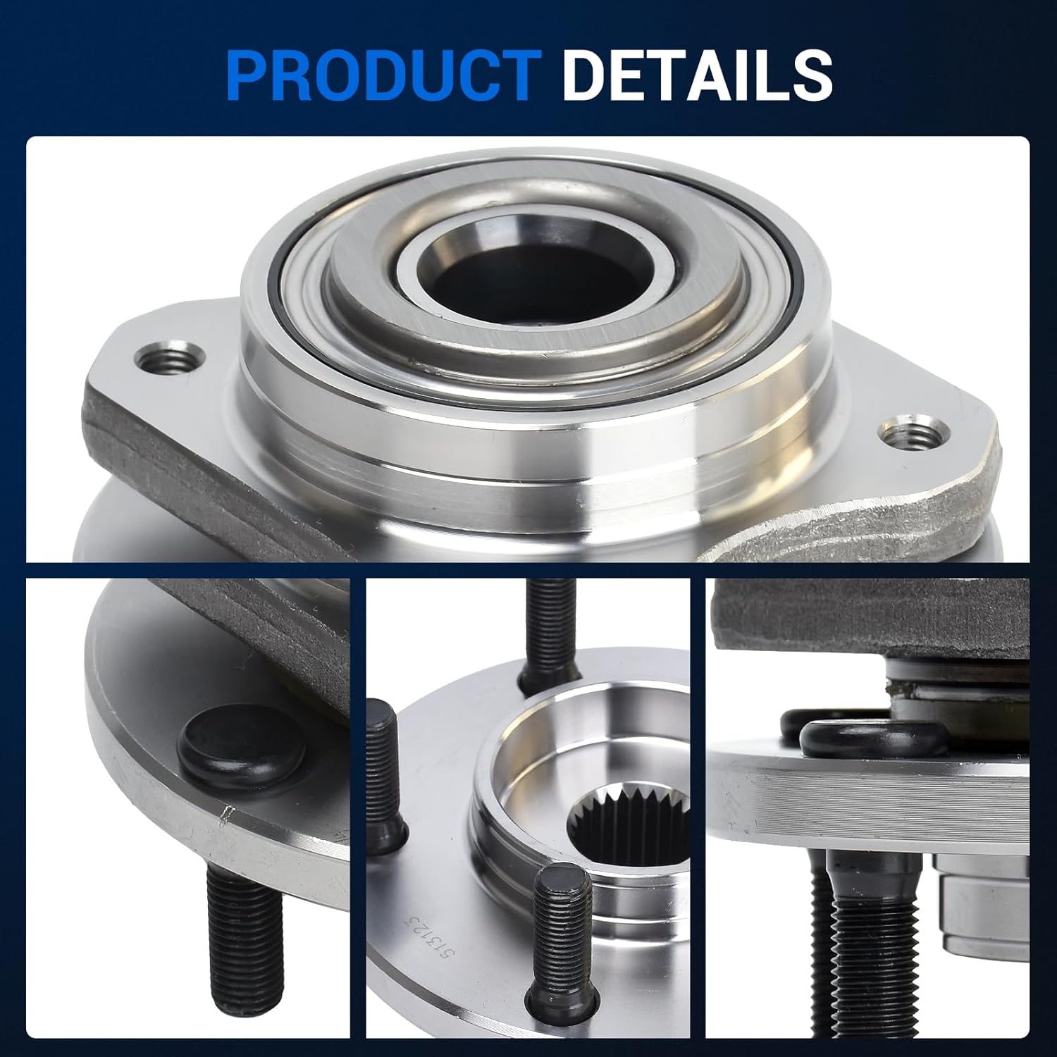 Autoround 513123 [2-Pack] Front Wheel Bearing and Hub Assembly Compatible with Dodge Caravan, Grand Caravan, Chrysler Town Country, Plymouth/Chrysler Voyager, Prowler, 1996-2007 5 Lug Non-ABS