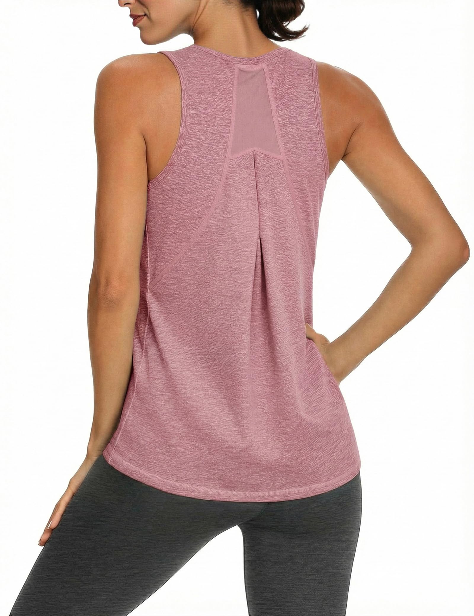 Gyabnw Camiseta Sin Mangas de Fitness para Mujer Chaleco Deportivo con Espalda de Malla Top Deportivo para Yoga y Correr