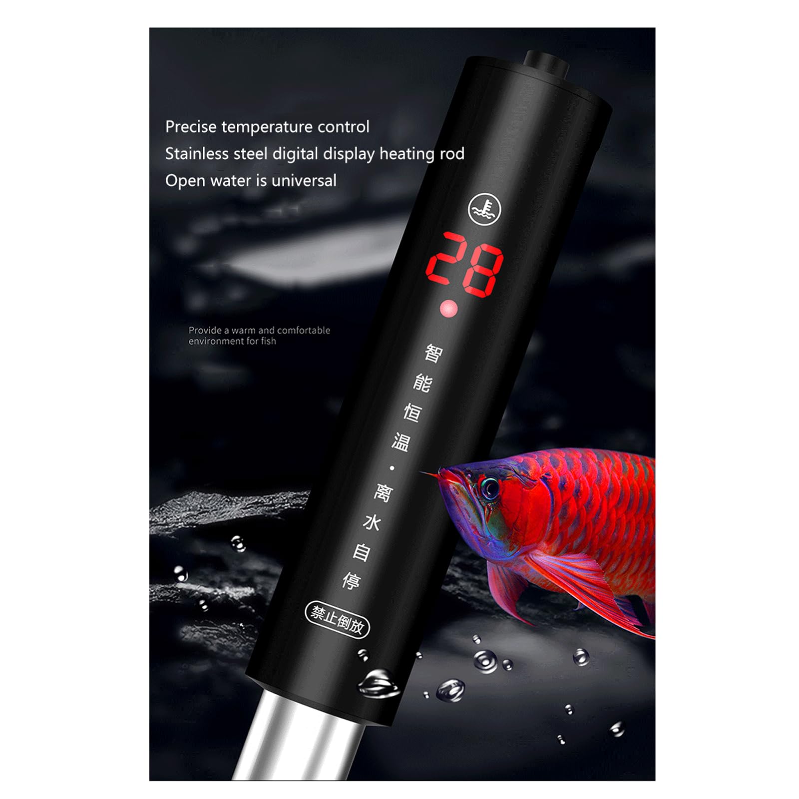 Asta riscaldante Termostato Automatico Asta riscaldante in Acciaio Inossidabile Riscaldatore per Acquario, 50 W (500 W)