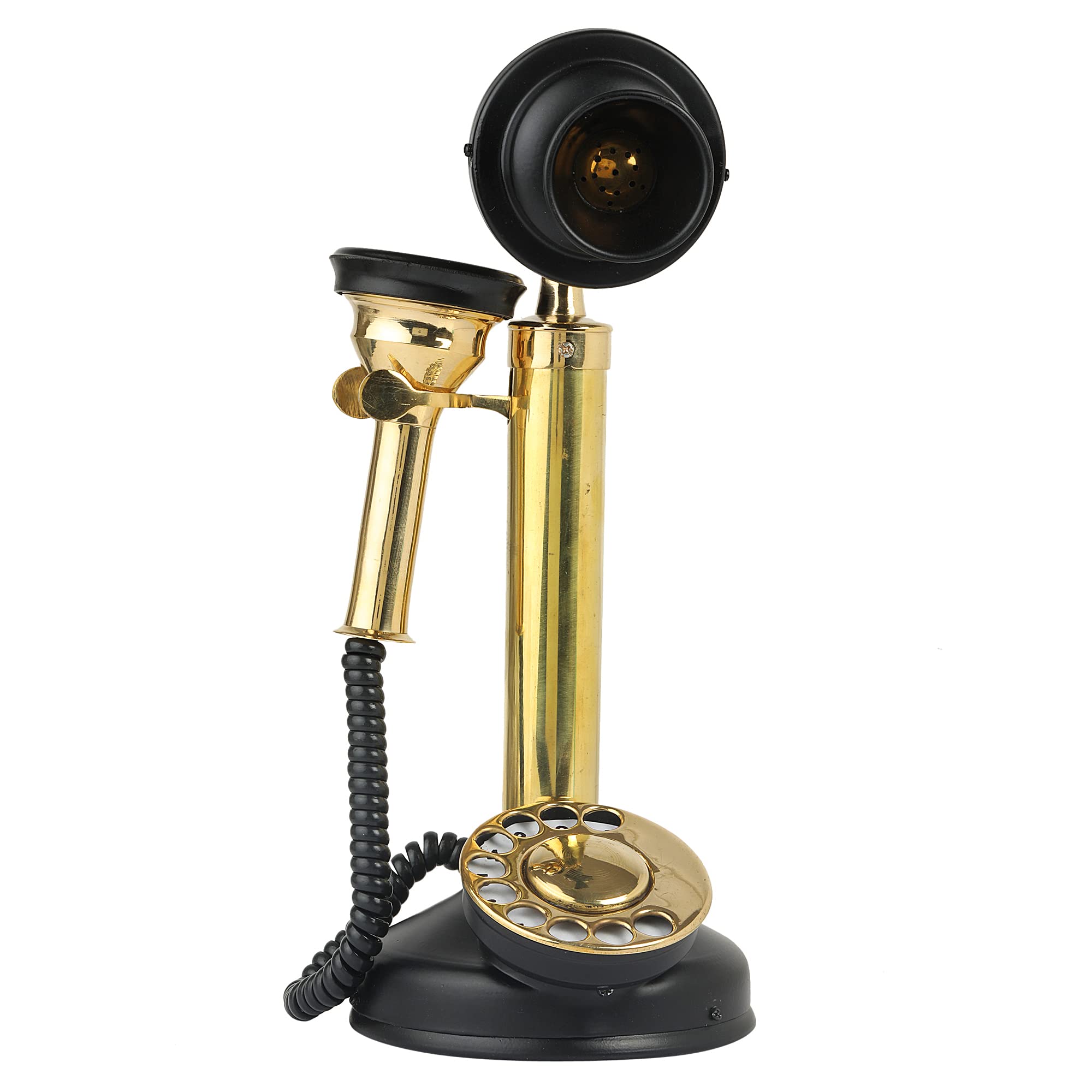 Vintage Collection Brass and Black Candle Telephone Non Working only showpeace-image-14