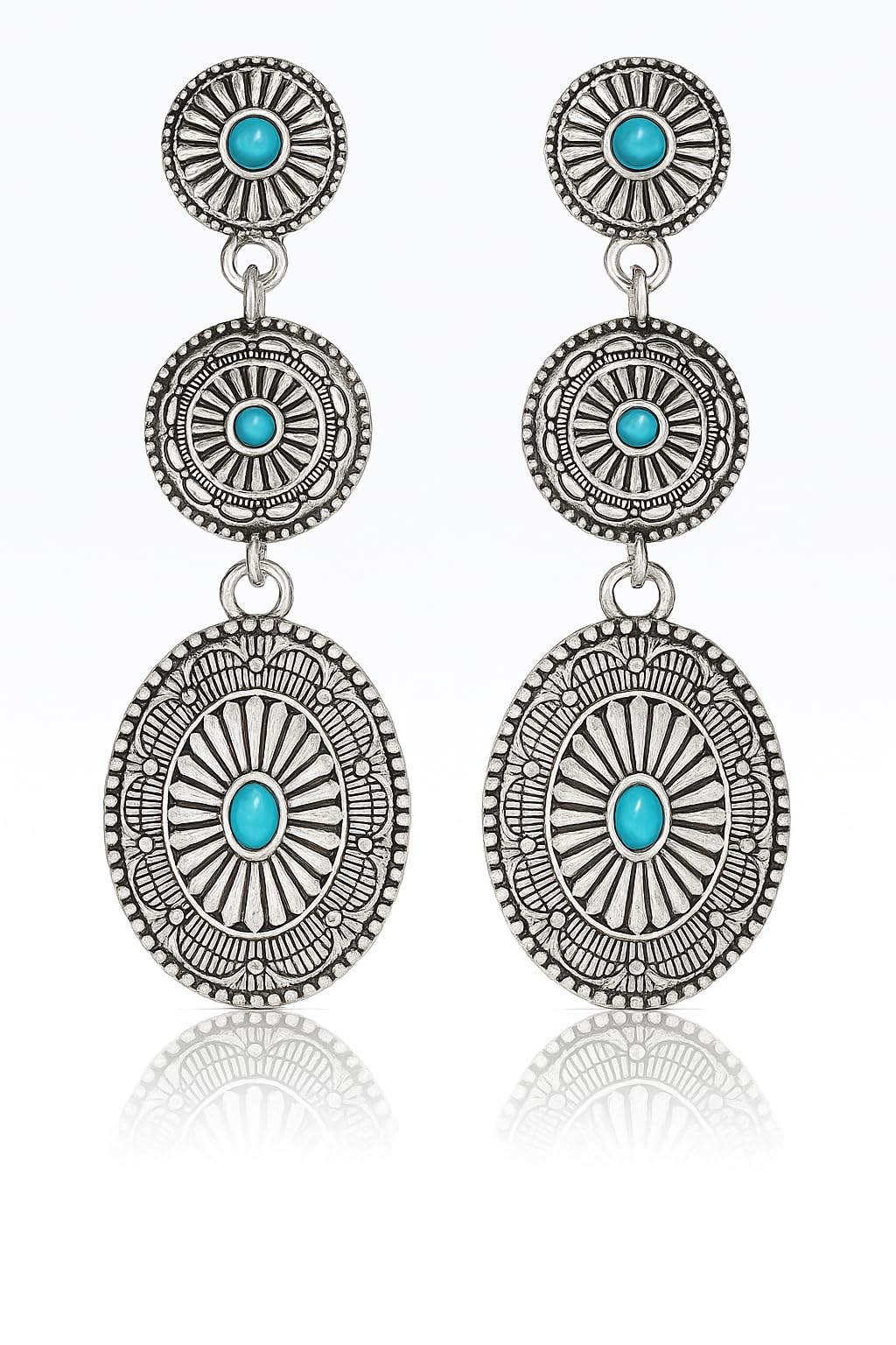 Boucles d'oreilles pendantes western et turquoise pour un style cowgirl - 6