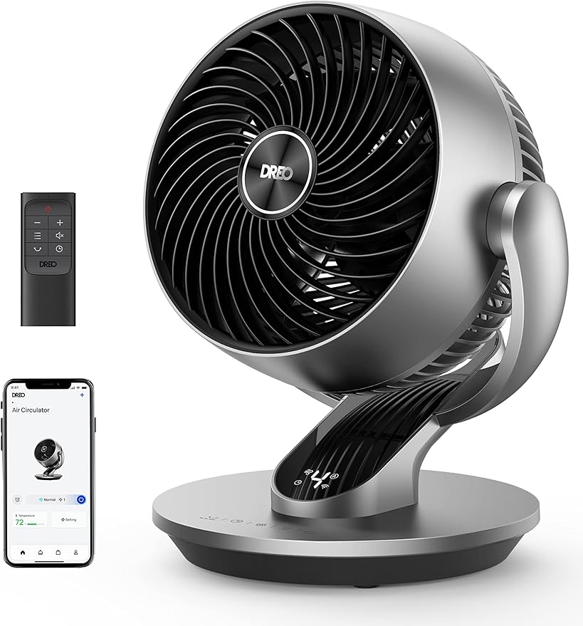Dreo Smart Table Fans for Bedroom, 120°+90° Oscillating