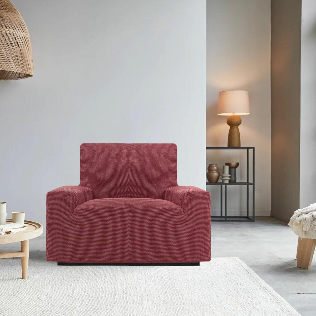 SOFASKINS® Super elastische, 3-zits, ademend, comfortabel en duurzaam, bankovertrek, eenvoudig aan te brengen, afmetingen (180-230 cm), linnen kleur