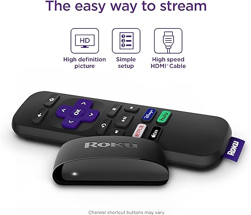 Miniatura 2 de Roku Reproductor multimedia de transmisión HD Express con cable HDMI de alta velocidad y control remoto simple
