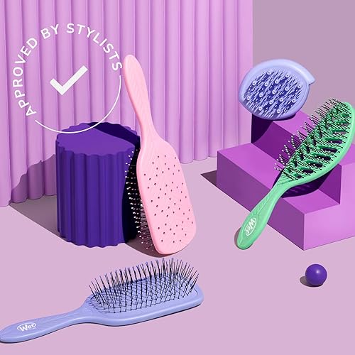 Miniatura 6 de Wet Brush Go Green Tea Tree - Peine de tratamiento con infusión de aceite  Desenredante de cabello de dientes anchos con diseño de dientes ondulados