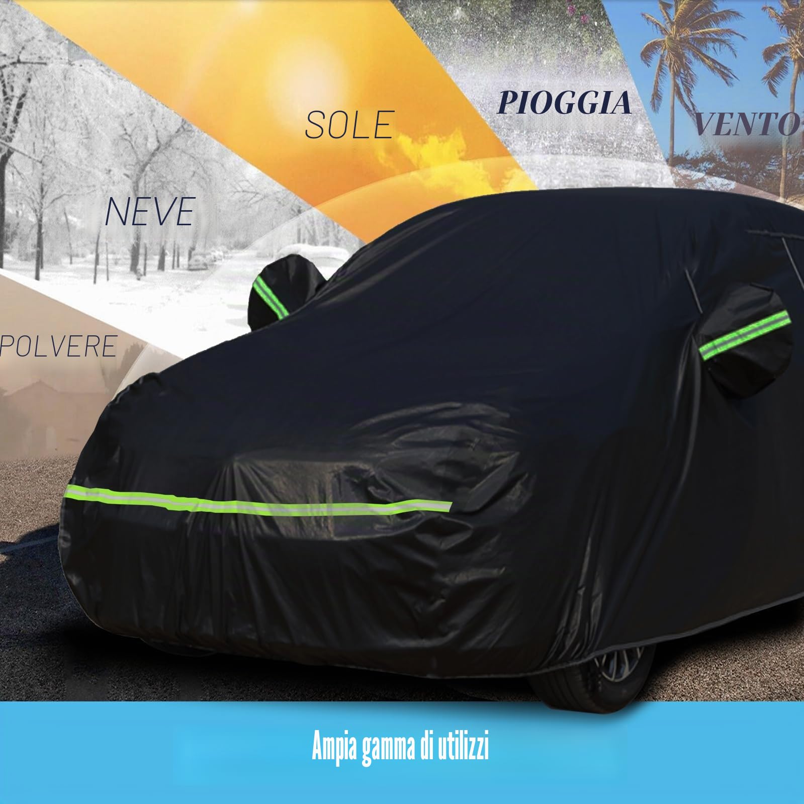 Telo Copriauto Antigrandine per mini Cabriolet R52 2004-2008,Telo Copriauto da Esterno Copertura Auto Impermeabile Traspirante con Zip Laterale, 100% Impermeabile.