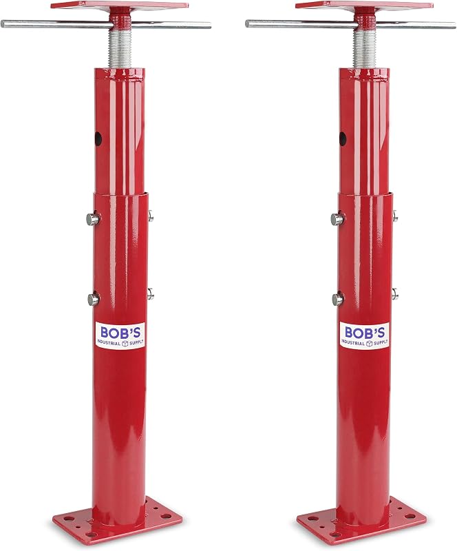 BISupply Basement Floor Jack 19” - 36” Adjustable Support Beam House Jack Post - Floor Lifting Joist Beam Brace for Cellar Ceiling 9700 lbs Max Capacity Screw Pole Jack - 2 Pack