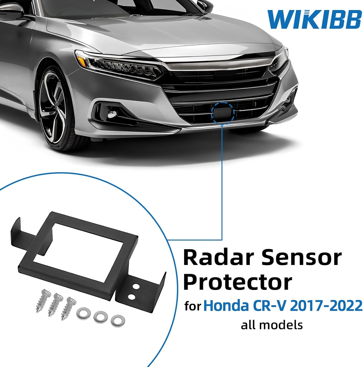 Radar Sensor Protector Compaible with Honda Accord All Models 2017-2022, Vehicle Front Radar Sensor Protection Accessory for Honda Accessories with Screws, Black