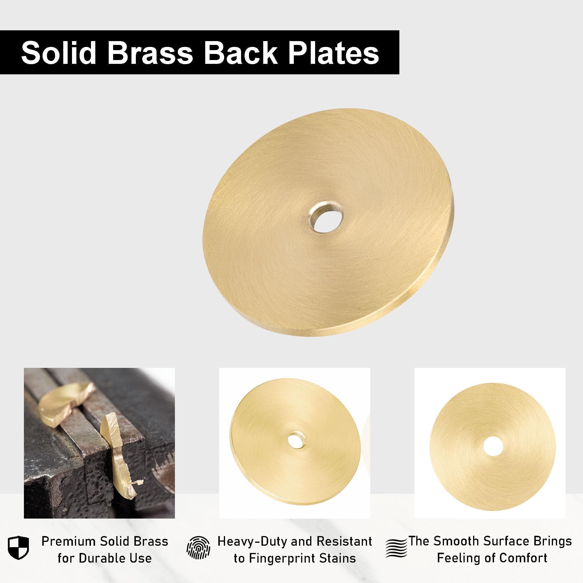 QOGRISUN Brass Cabinet Knobs - Back Plates -3 QOGRISUN Brass Cabinet Knobs - Back Plates -3