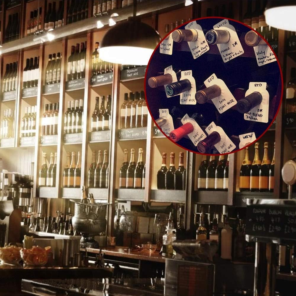 Sarini Confezione da 100 Etichette per Bottiglie in PVC Premium - Etichette Impermeabili per Bottiglie di Vino per Una Facile etichettatura