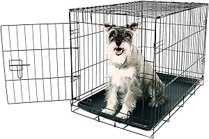Carlson Pet Products Secure and Foldable Single Door Metal Dog Crate, Medium, Black