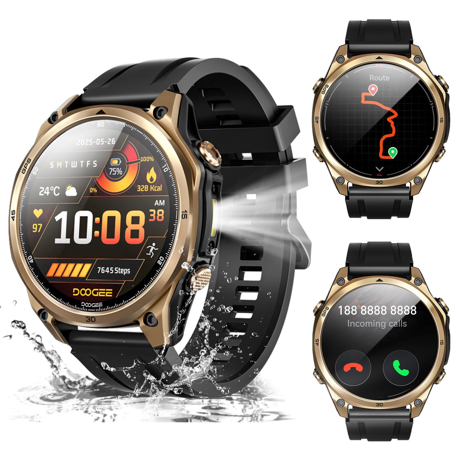 ANYWISEW1, Reloj Inteligente Militar para Hombre, GPS de Doble Banda 5ATM, Compatible con Android y iPhone, Pantalla AMOLED de 1,43", más de 170 Modos Deportivos, función para contestar/Llamar