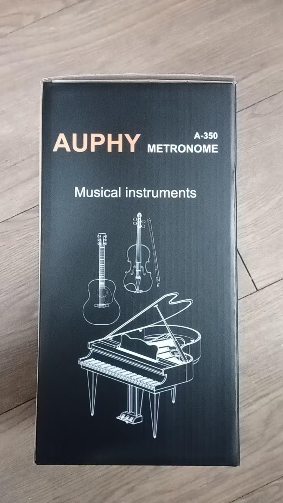 M350 AUPHY Klassischer Mechanisches Metronom mit Akzentglocke, Präziser Takt, Zeitloses Design, Geeignet für Klavier/Violine/Gitarre/Schlagzeug/Saxophon/Ukulele usw,Holzmaserung