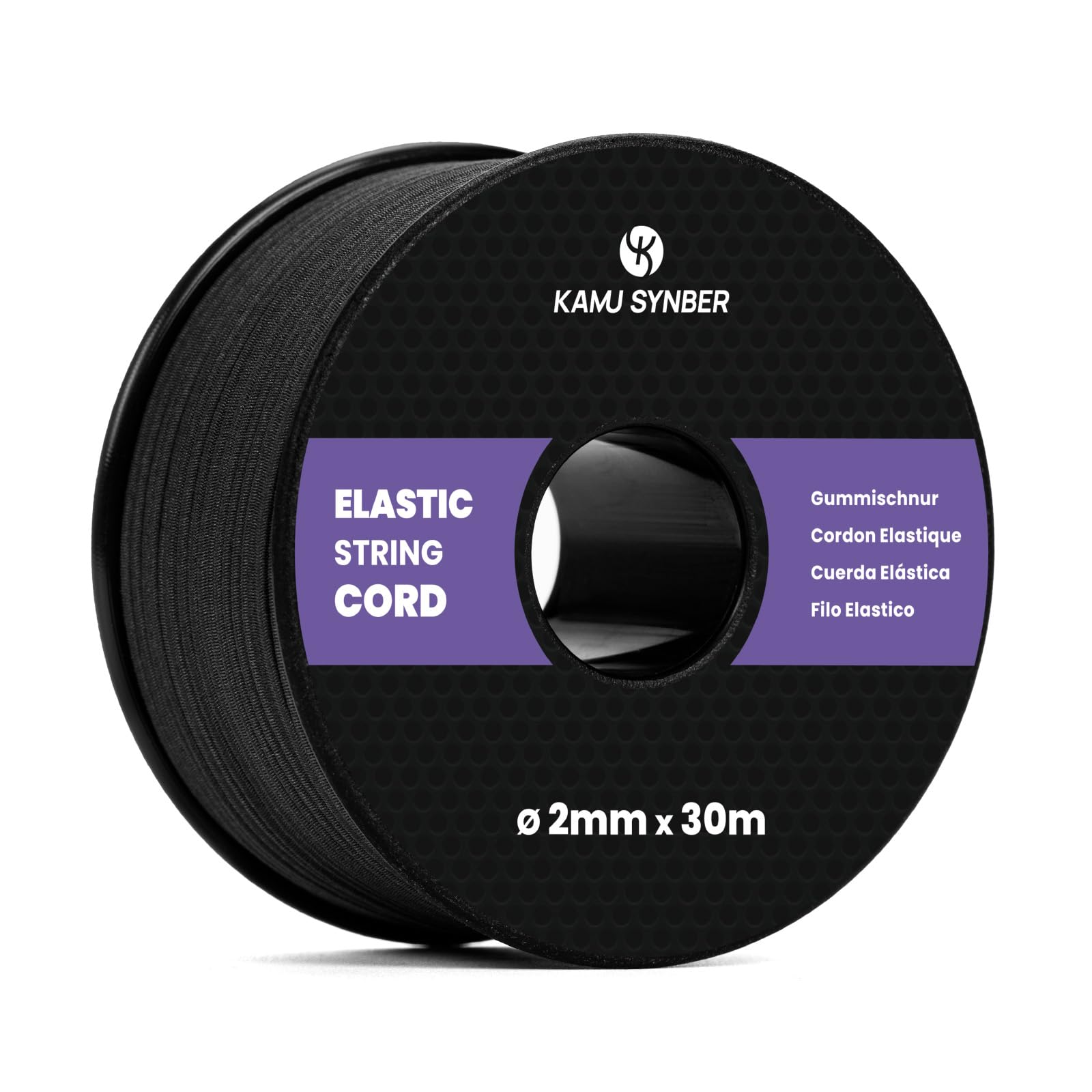 Kamu Synber Elastic Cord 2mm x 30m Elastic String for Bracelet, Sewing, Necklace, Mask, Hat, DIY, Craft | Black