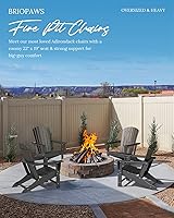 Vista 6 de BRIOPAWS Adirondack - Juego de 2 sillas para hoguera, de gran tamaño, plástico HDPE, resistente a la intemperie, para terraza, exterior, piscina