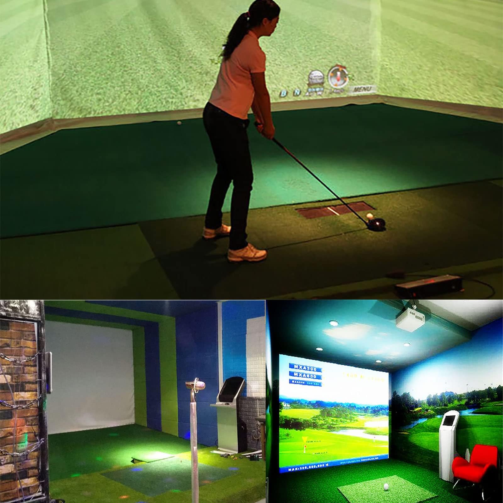 Grande schermo di proiezione panno per simulatore di golf gaming, 300 x 200 cm, ideale per allenamento a casa e gioco, strumento di intrattenimento perfetto per principianti